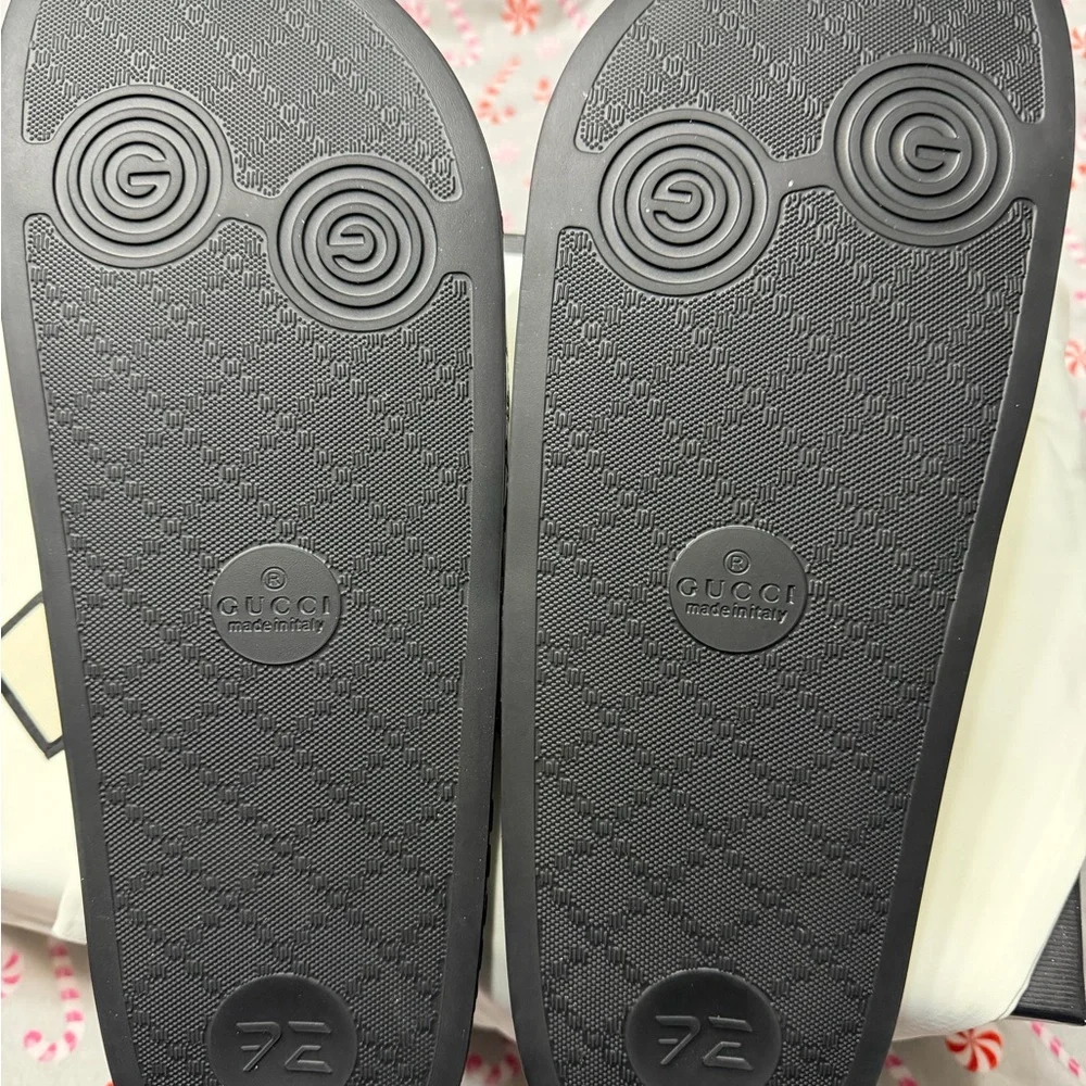 Gucci Embossed Black Slides